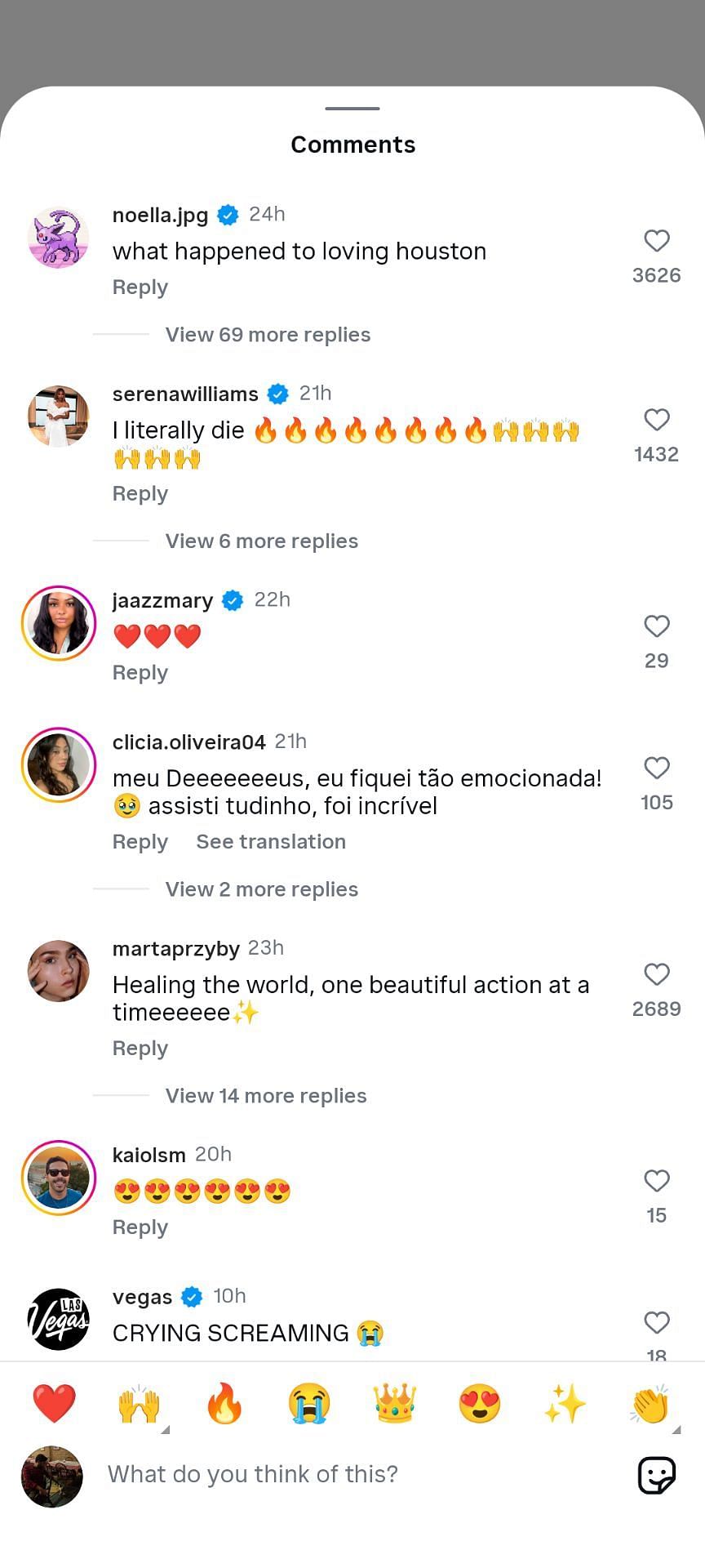 Serena Williams' comment on Beyonce's Instagram post featuring a picture of the Destiny's Child reunion (Source: Instagram/beyonce)